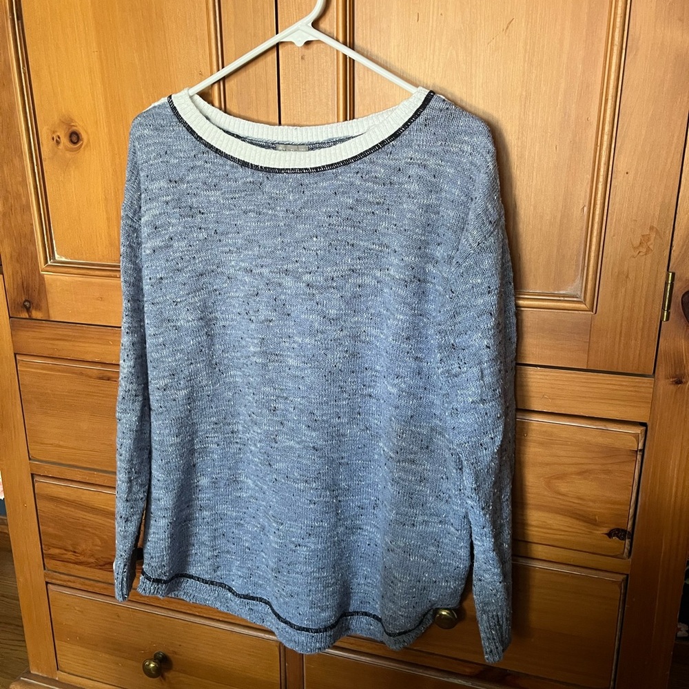 Talbots Blue and White Knit Sweater